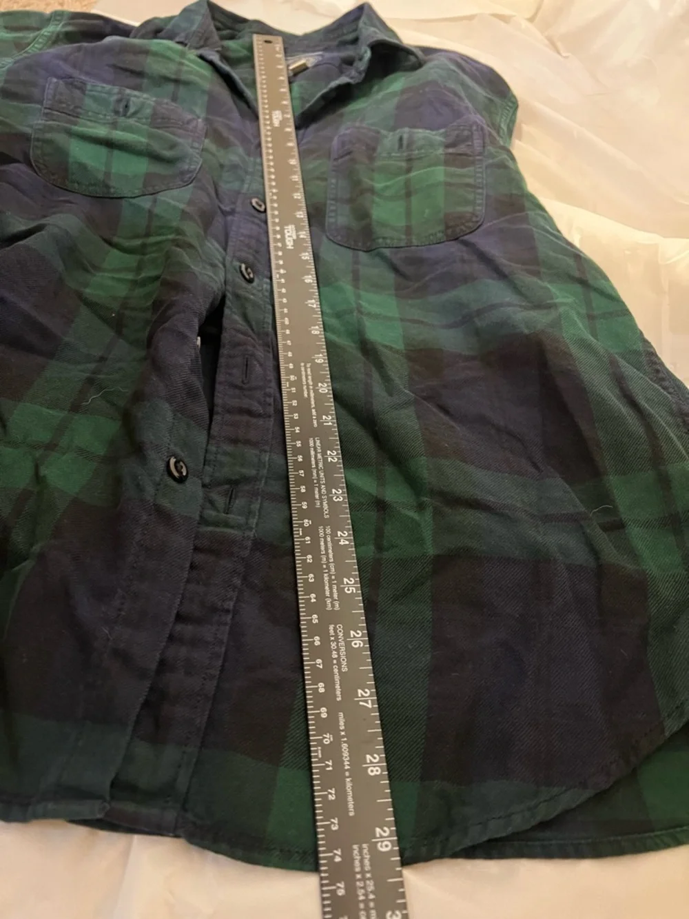 J.Crew Blackwatch Plaid Button‎ Down Shirt Medium Green Navy Flannel